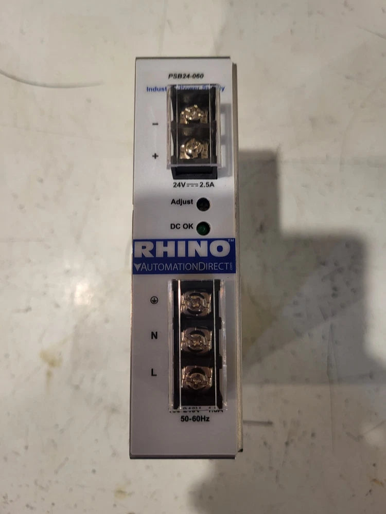Rhino AutomationDirect PSB24-060 24V 2.5A Enclosed Power Supply Silver