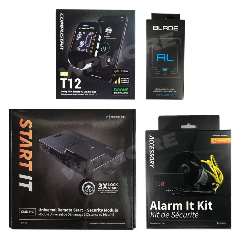 Compustar CSX9900-BL T12 2-Way Remote Start & Security Kit w/ Drone & Blade