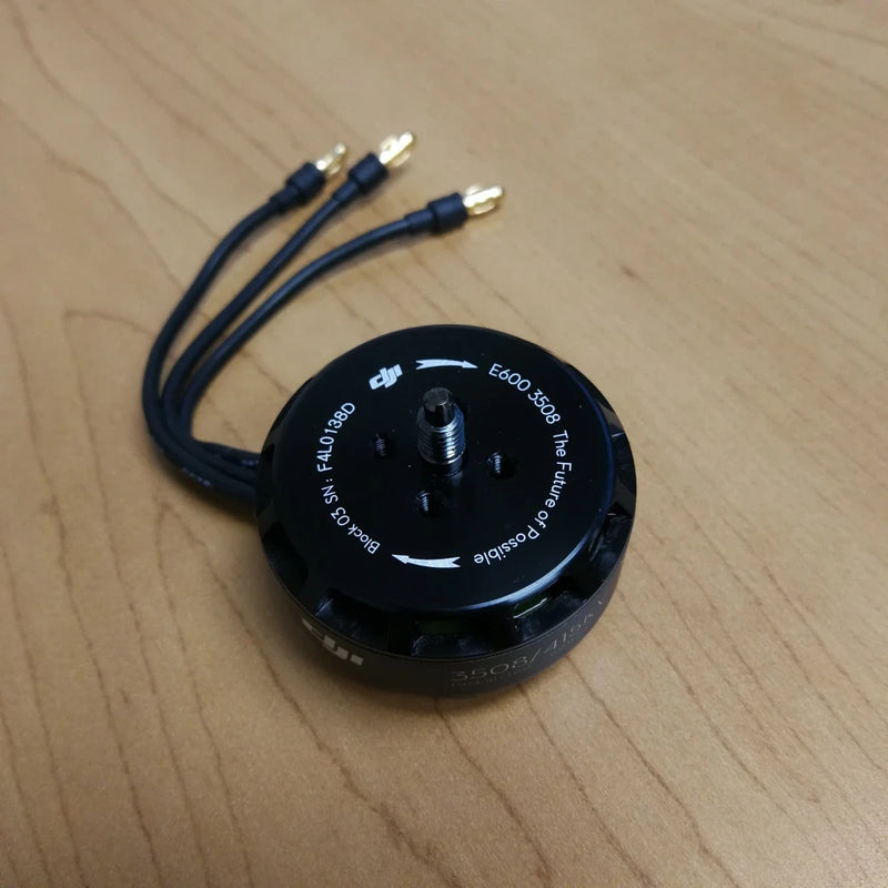 DJI E600 V2 3508 motor with black casing and three-wire lead, CW 415KV