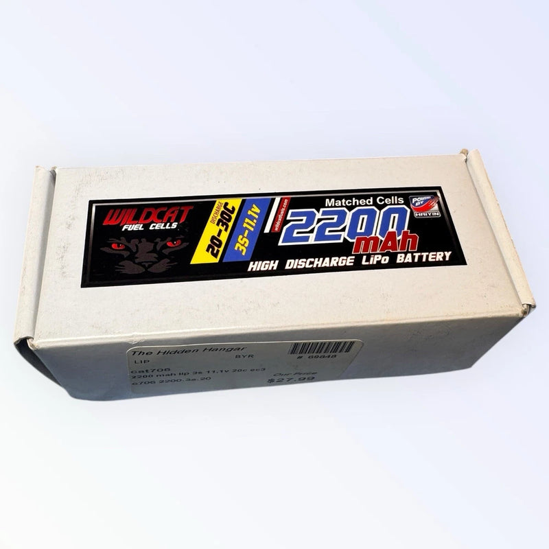 New Wildcat LiPo Battery 20 - 30C 2200mAh 3S 11.1V Battery
