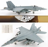 Gray F/A-18E Super Hornet fighter jet model with landing gear and twin fins