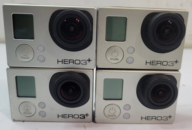 Lot of (4) GoPro HERO 3+ Plus Action Camcorder Cameras Silver-UNTESTED