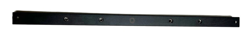 Black metal radar crossbeam with mounting holes for landing gear