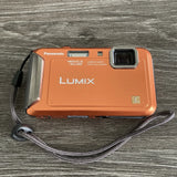 Panasonic LUMIX DMC-TS20 16.1MP Digital Camera Orange w/ Battery Tested