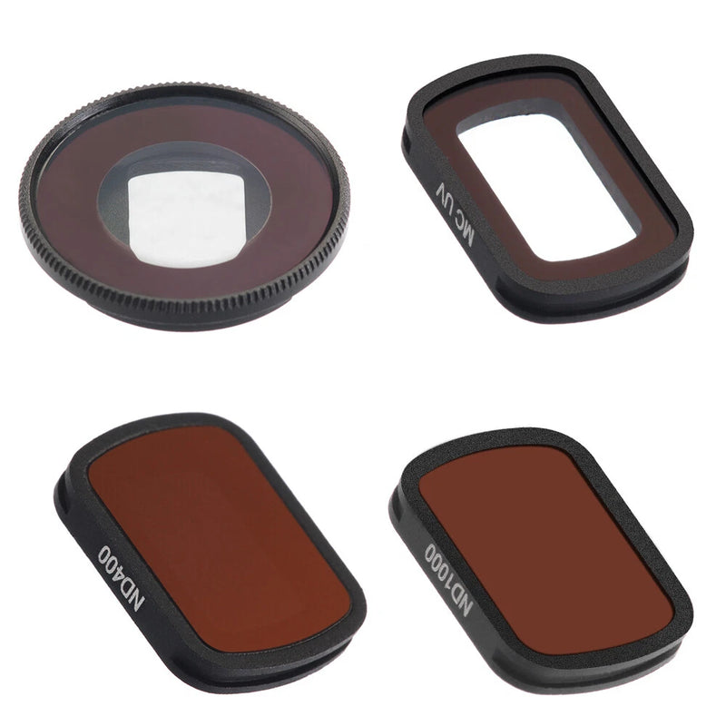 Camera filter set with UV/CPL and ND400/ND1000 lens filters, anti-scratch glass