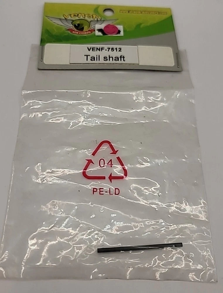 RC helicopter tail shaft in sealed clear packaging
