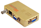 Gold video converter box with BNC, RCA, S-Video and VGA ports