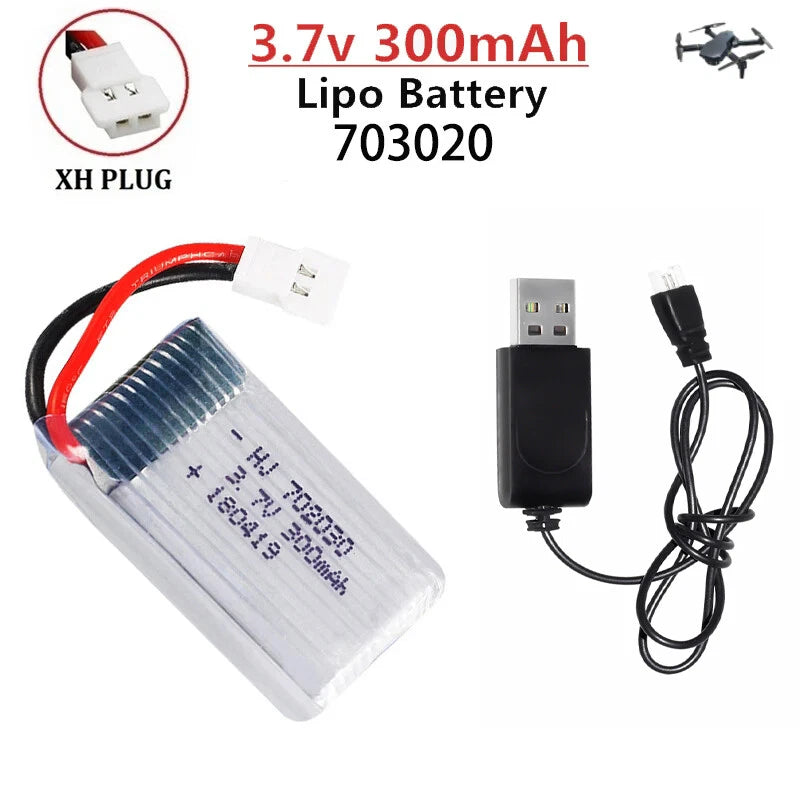 3.7V 300mAh Li-po Battery for Syma X11 E55 Fq777 Fq17w F180 U816a U830 H107 RC