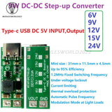 DC-DC 5V to 6/9/12/15/24V Boost Step-up Converter Regulator Module 9W Type-C USB