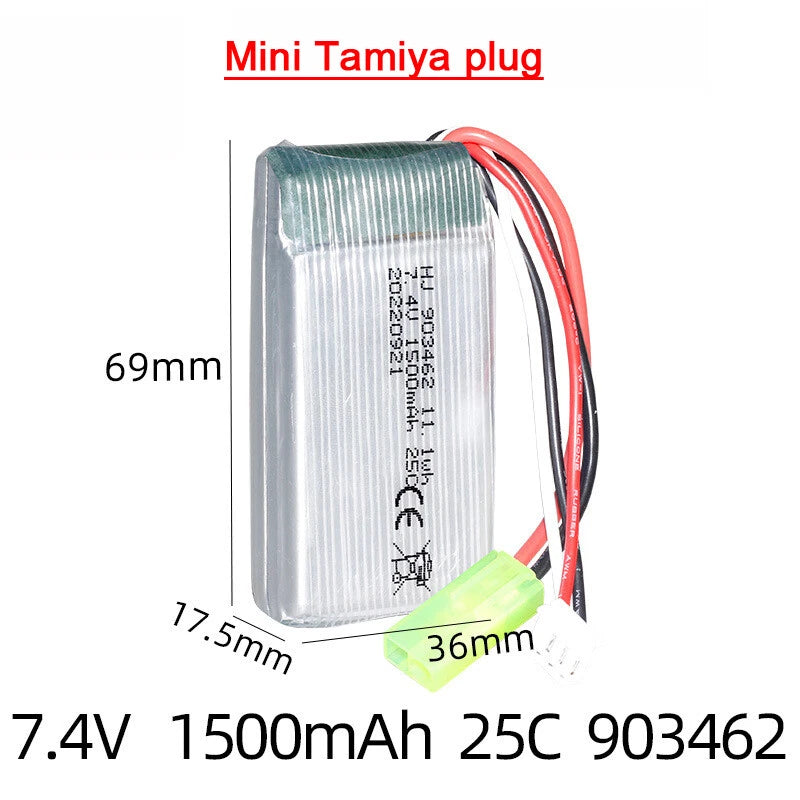 1¡Á 7.4V 1500mAh Lipo Battery For WLtoys 144001 V913 Q212G V912 V262 L959 RC toys