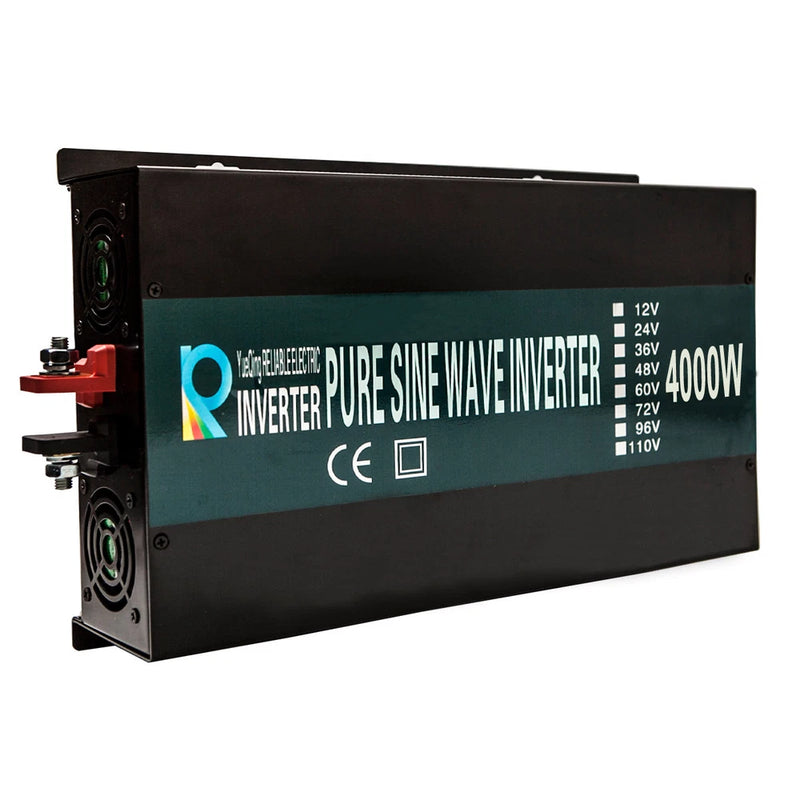60V to 110V 120V Pure Sine Wave Inverter 4000W Power Converter RV Car Home Solar