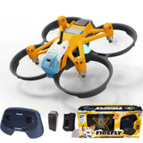 Orange quadcopter mini drone with controller and accessory set, Firefly smart combo