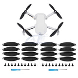 16pcs Low-Noise Propellers Blades RC Drone Props Black & Silver For DJI Mini SE