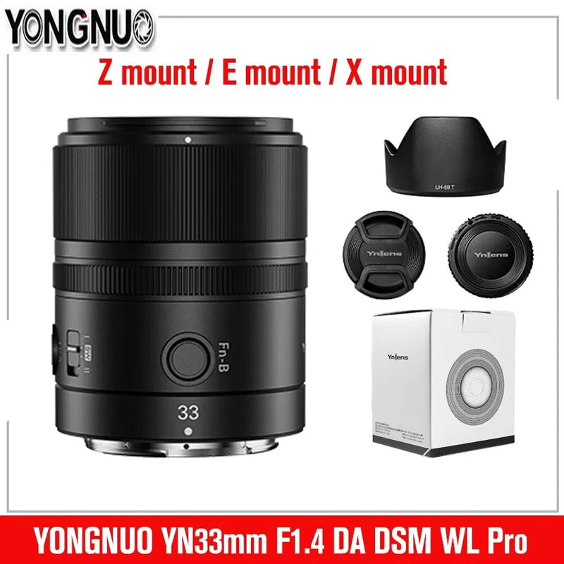 YONGNUO YN33mm F1.4 DA DSM WL Pro APS-C Auto Focus Lens for Sony Nikon Fujifilm