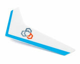 Blade nano S2 vertical tail fin, white with blue edges and Blade logo