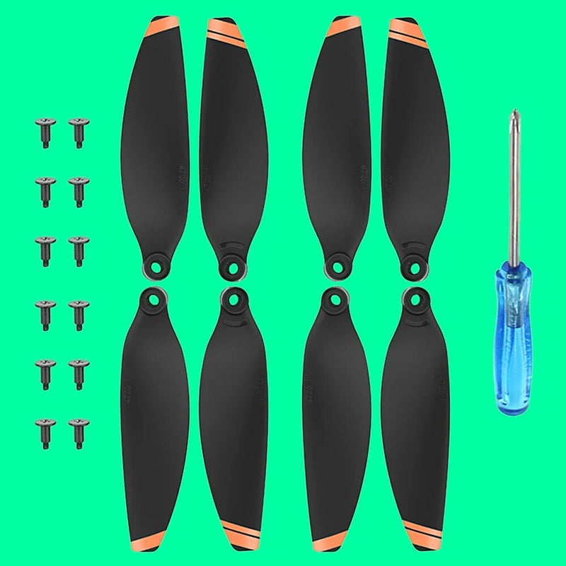 2Pairs/4x Propellers Low-Noise Quick Release Prop Gold Tip for DJI Mavic Mini 2