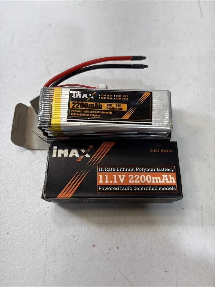 Pair of Imax 11.1V 2000mAh Hi Rate LiPo Battery New Open Box Never Used RC Plane Battery
