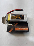 Pair of Imax 11.1V 2200mAh LiPo RC plane batteries with wire leads