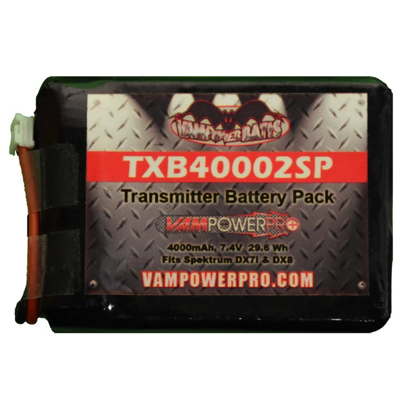 Vampowerpro Platinum TX 4000mAh 2S (7.4v) Transmitter LiPo Battery DX8 VP40002ST Battery