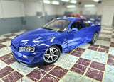 WELLY NISSAN SKYLINE GT-R R34 RHD BLUE 1/24 SCALE CAR DIECAST MODEL