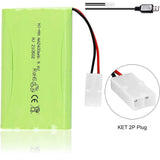 9.6V NiMH battery pack with red/black leads and KET 2P plug connector