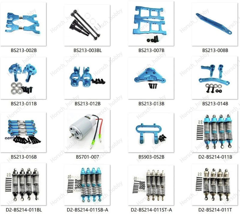 Alloy Upgrade Parts Blue For 1:10 Redcat Blackout XTE PRO XBE SC Racing Rc Car