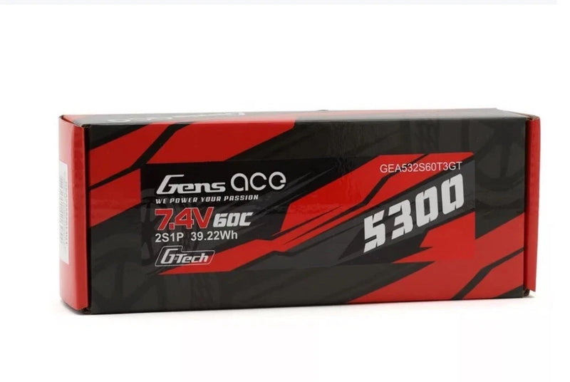 Gens Ace GEA532S60T3GT - G-tech 5300mAh 7.4V 60C 2S1P HardCase LiPo EC3 Battery