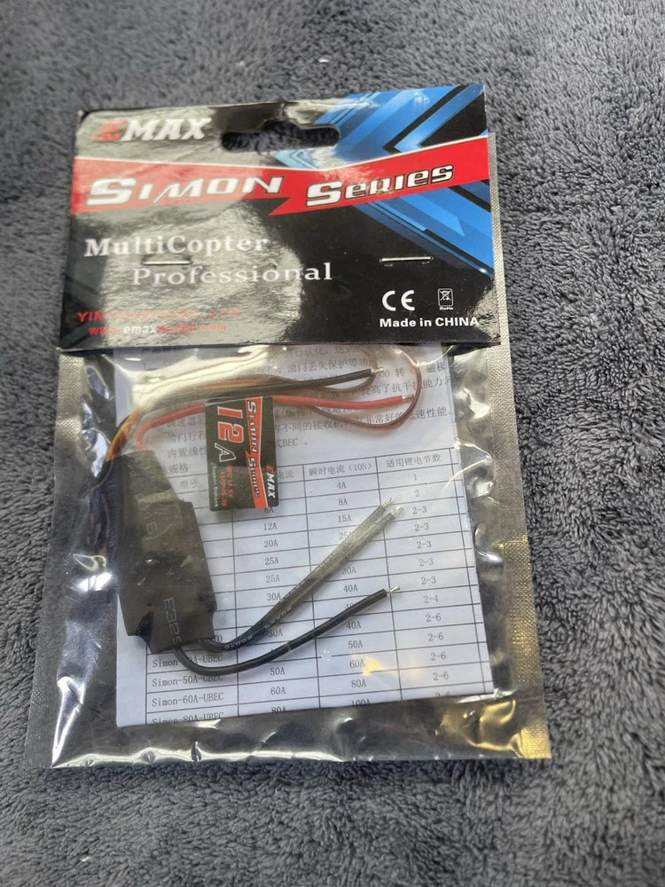 EMAX Simon Series 12A brushless ESC for multirotors, in clear bag with wiring