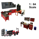 Diorama 1:64 Repair Tool Model Set Garage Workshop Scene Props Model Accessories