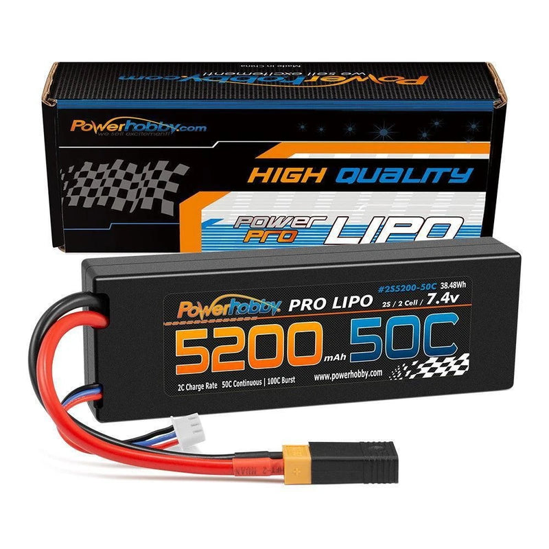 2S 7.4V 5200mAh 50C XT60 with Adapter Lipo Battery Powerhobby PHB2S520050XT60 Battery