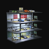 1:64 Diorama Diecast Garage Model LED Lighting Parking Lot Model Display Case US