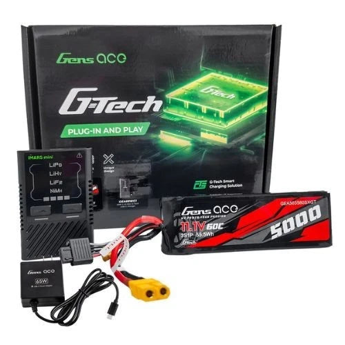 5000mAh 3S 11.1V 60C Lipo Battery With XT60 Plug + IMars Mini RC Smart Charger Battery