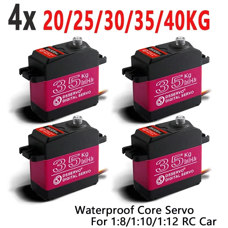 4PCS 20-40Kg Servo Motor Pro Metal Gear Digital Baja Servos For 1/8 1/10 RC Car
