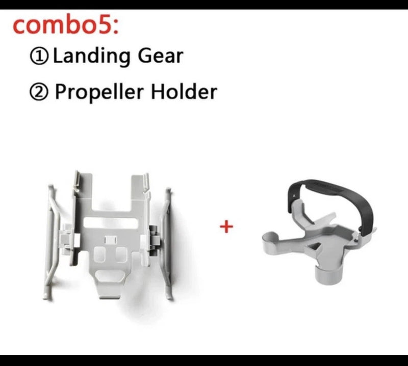 Drone accessory set with landing gear and propeller holder