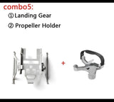 Drone accessory set with landing gear and propeller holder