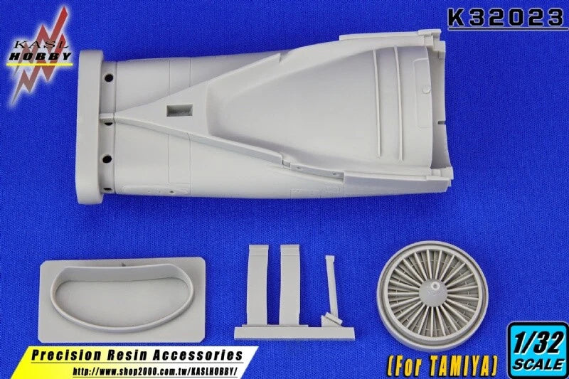 1/32 resin F-16 NSI seamless intake upgrade parts, light gray pieces and fan