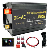 3500W Power Inverter DC 12V -AC 120V Converter LCD Display Inverter w/Type-C&USB