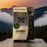 Sky Viper Dash nano drone retail box for indoor flying, auto hover