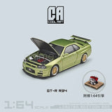 CA 1:64 scale Gtr34 +Engine Diecast Model Car Toys Gift Collection