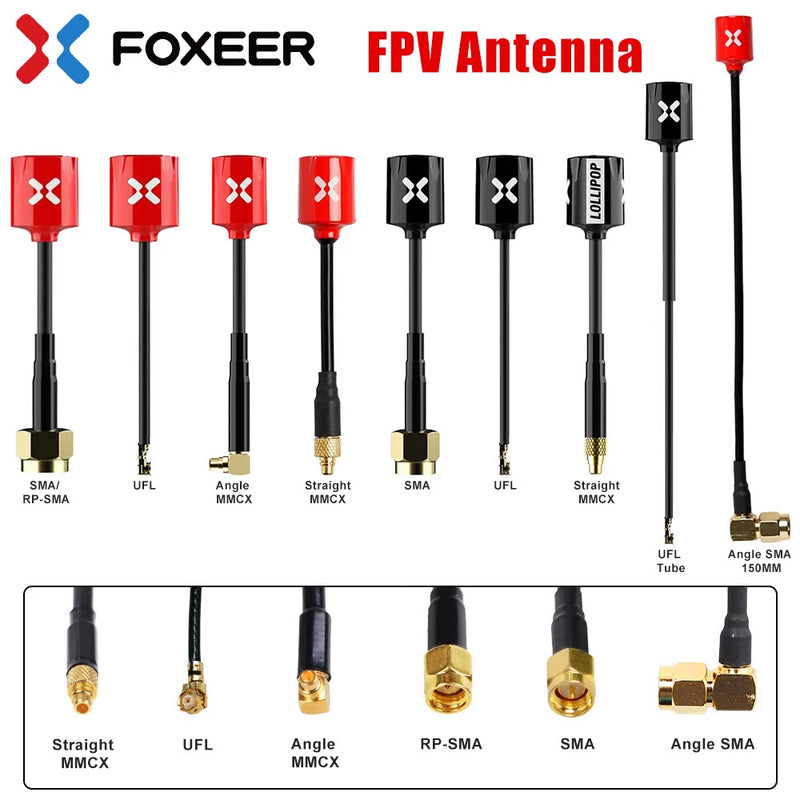 FOXEER FPV Antenna High Gain 5.8G 2.5dBi Omni LHCP/RHCP SMA/UFL for RC FPV Drone