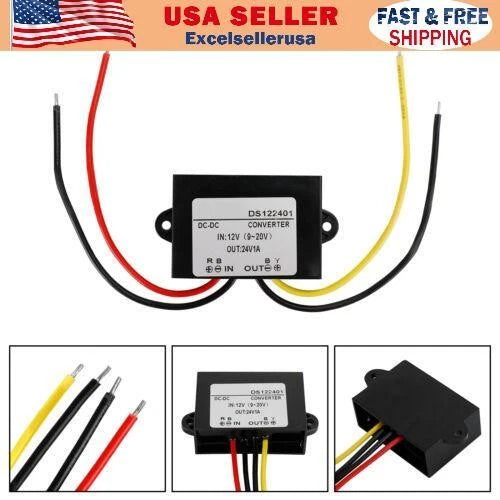 DC-DC 12V-24V 1A 24W Step Up Car Power Supply Converter Regulator Waterproof E4