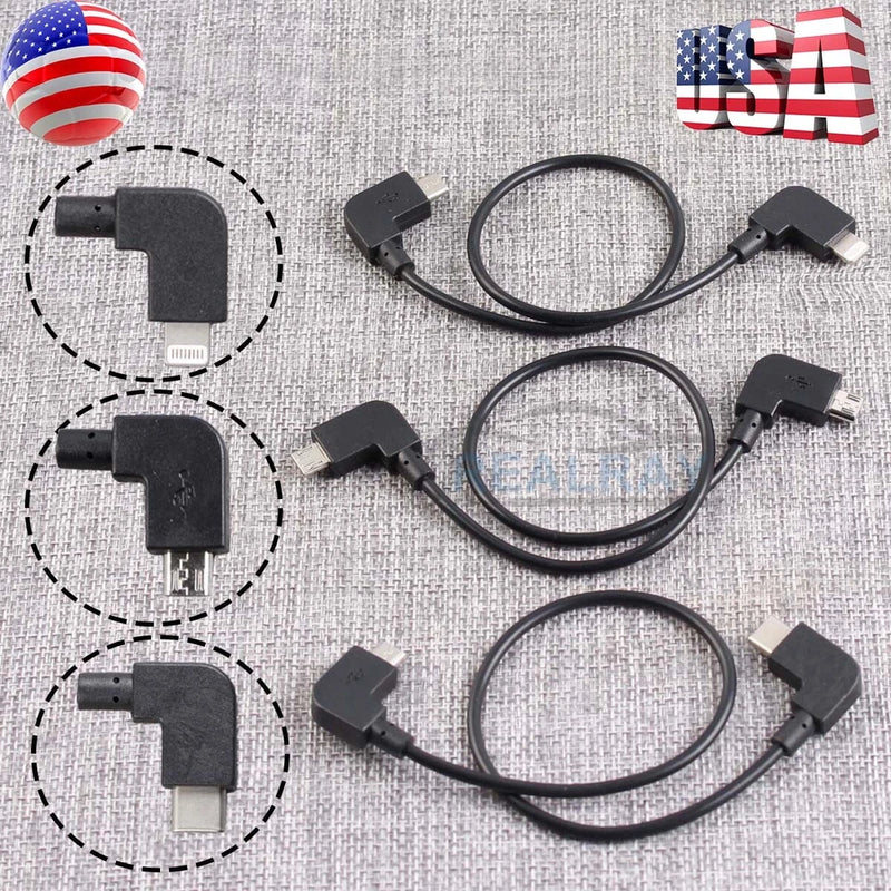 Remote controller data transfer cables with USB and multi-adapter connectors