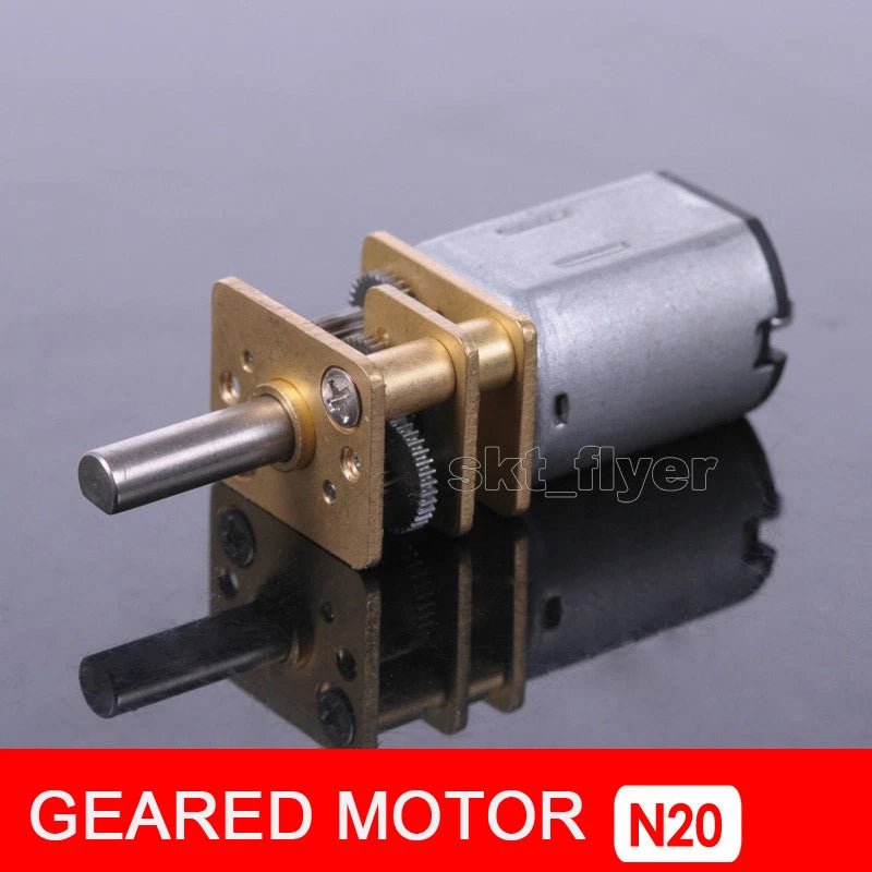 DC 6V N20 mini metal geared motor with gold gearbox and output shafts