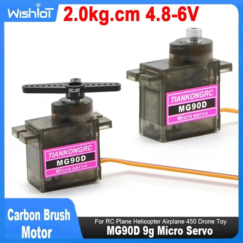 MG90D 9g Micro Servo 2.0kg Small Servo for RC Helicopter Airplane 450 Drone Toy
