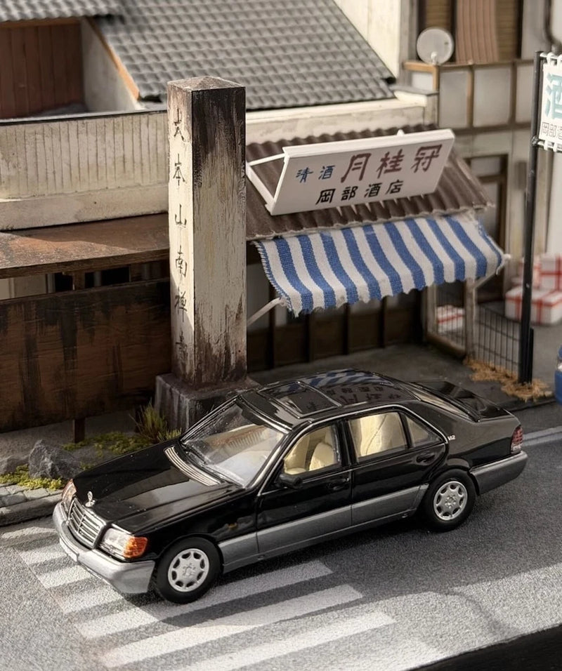 AL WTX 1:64 1994 Black 600Sel W140 Sedan Classic Model Diecast Collect Car