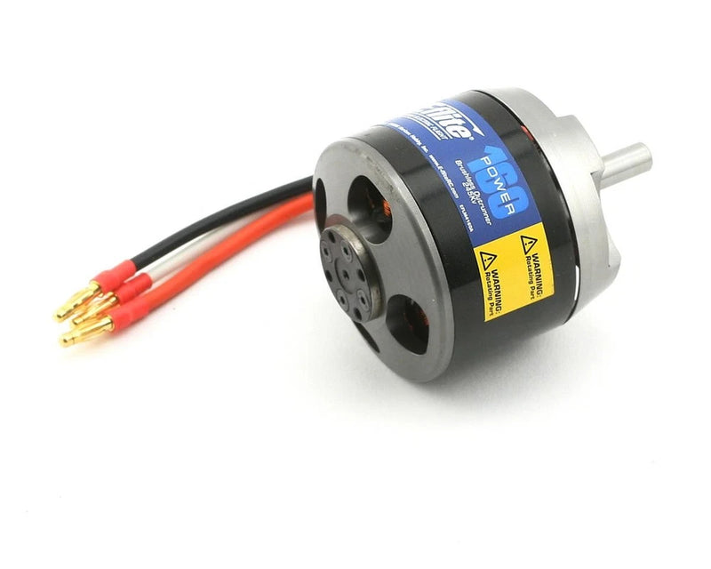 Brushless outrunner motor with red/black leads and bullet connectors