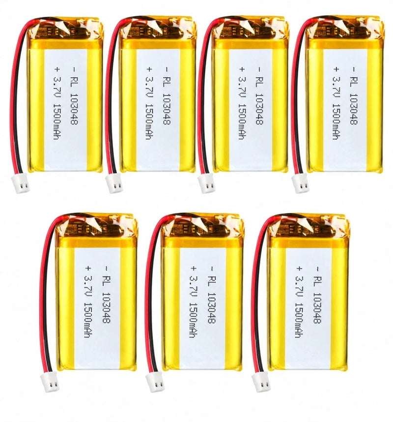 Lot Of 7 AKZYTUE 3.7V 1500mAh Lipo Battery 103048 JST Connector Speaker Battery