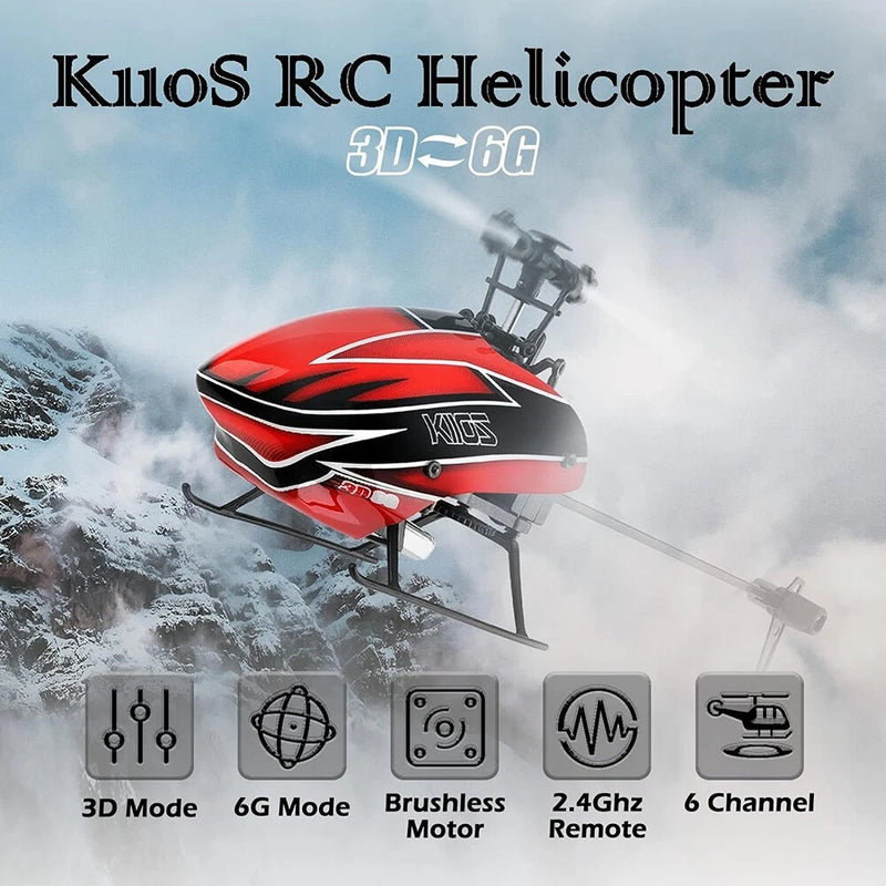 WLtoys XKS K110S Brushless RC Helicopter for Adults, 3D/6G Mode, 6-Channel