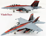1/72 F/A-18F Super Hornet model aircraft in light gray with orange and black markings