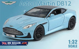 1:32 Aston Martin DB12 Diecast Model Car Toy Gift Kids Adults Light Sound